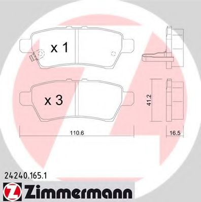 Гальмiвнi колодки дисковi заднi JAPANPARTS арт. 242401651