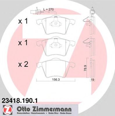 Комплект гальмівних колодок TOKO CARS арт. 234181901