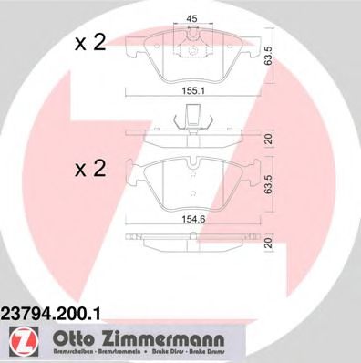 Гальмiвнi колодки дисковi переднi TOKO CARS арт. 237942001