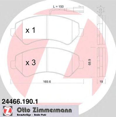 Гальмiвнi колодки дисковi переднi MEYLE арт. 244661901