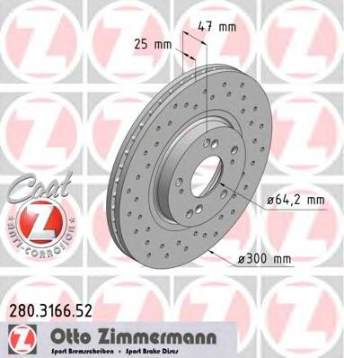 Диск гальмівний ZIMMERMANN арт. 280316652