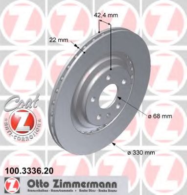 Гальмiвнi диски заднi ZIMMERMANN арт. 100333620