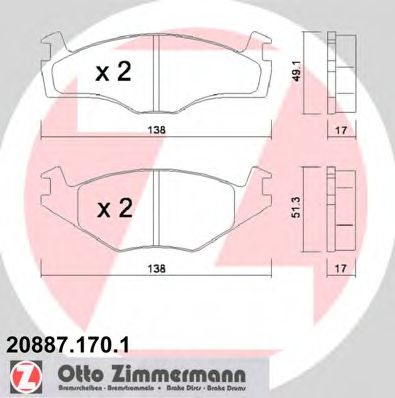 Гальмiвнi колодки дисковi BREMBO арт. 208871701