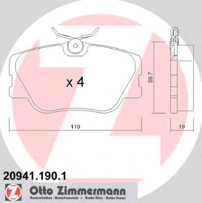 Комплект гальмівних колодок BOSCH арт. 209411901