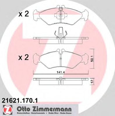 Комплект гальмівних колодок TEXTAR арт. 216211701