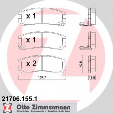 Гальмiвнi колодки дисковi заднi TOKO CARS арт. 217061551