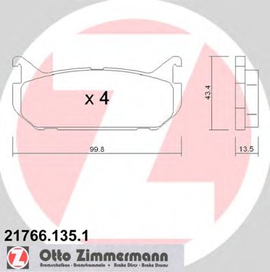 Гальмiвнi колодки дисковi ZN ABS арт. 217661351