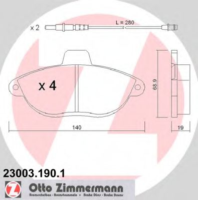 Комплект гальмівних колодок TOKO CARS арт. 230031901