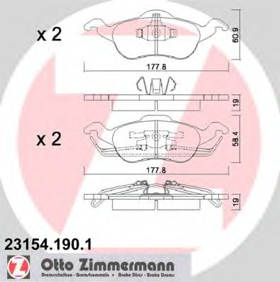 Гальмiвнi колодки дисковi переднi ABS арт. 231541901