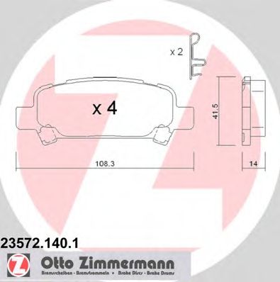 Гальмiвнi колодки дисковi заднi BREMBO арт. 235721401