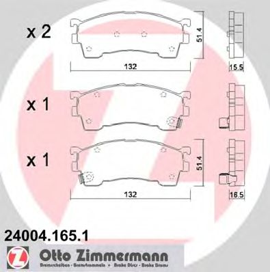 Гальмiвнi колодки дисковi переднi ROADHOUSE арт. 240041651