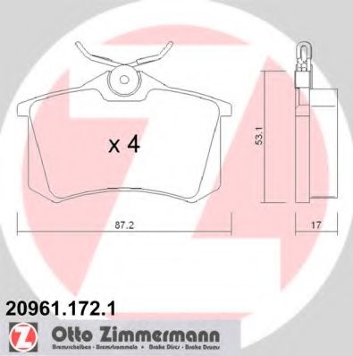 Комплект гальмівних колодок TOKO CARS арт. 209611721