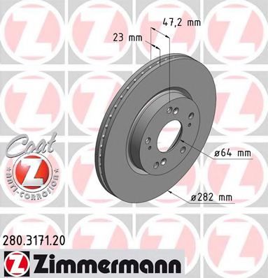 Гальмiвнi диски переднi BREMBO арт. 280317120