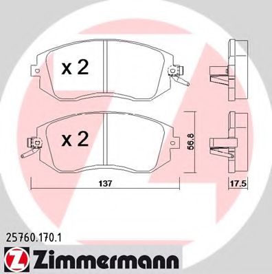 Колодки гальмівні дискові BLUEPRINT арт. 257601701