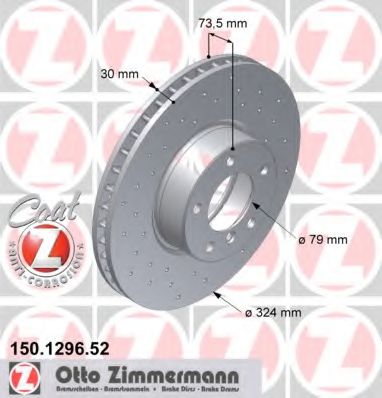 Диск гальмівний ZIMMERMANN арт. 150129652