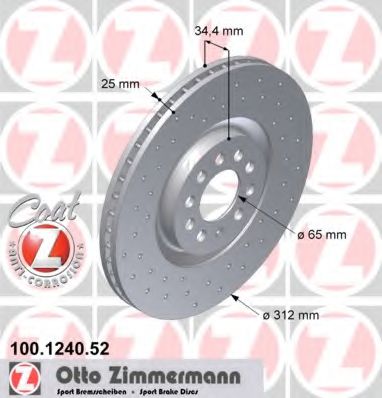 Диск гальмівний BREMBO арт. 100124052