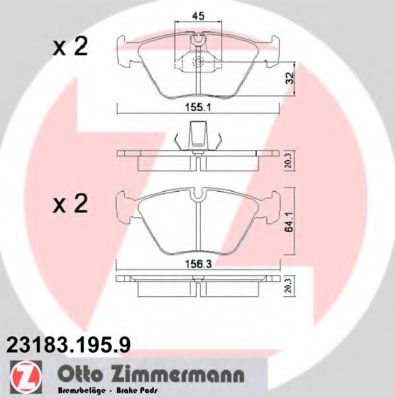 Комплект гальмівних колодок BOSCH арт. 231831959