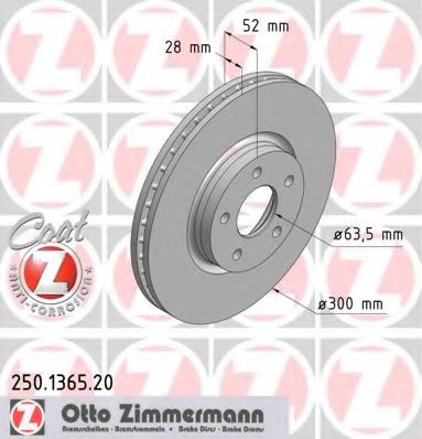 Гальмiвнi диски переднi ZIMMERMANN арт. 250136520