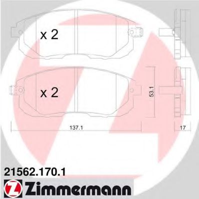 Гальмiвнi колодки дисковi переднi RIDER арт. 215621701