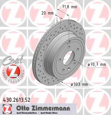 Диск гальмівний ZIMMERMANN арт. 430261352