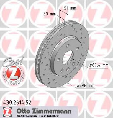 Диск гальмівний ZIMMERMANN арт. 430261452