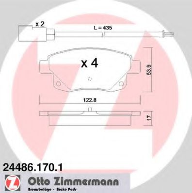 колодки гальмівні дискові, к-кт BREMBO арт. 244861701