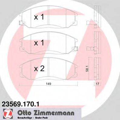 Гальмiвнi колодки дисковi переднi BREMBO арт. 235691701