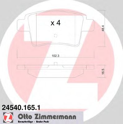 Гальмiвнi колодки дисковi заднi BREMBO арт. 245401651