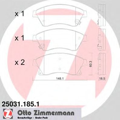 Гальмiвнi колодки дисковi NIPPARTS арт. 250311851