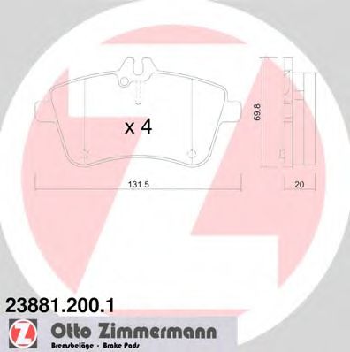 Колодки гальмівні дискові BREMBO арт. 238812001