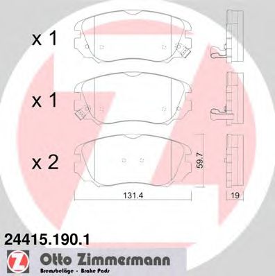 Колодки гальмівні дискові, к-кт BOSCH арт. 244151901