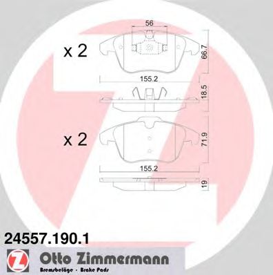 Комплект гальмівних колодок REMSA арт. 245571901