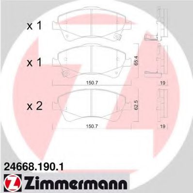 Гальмiвнi колодки дисковi переднi JAPANPARTS арт. 246681901