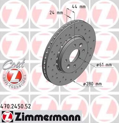 Диск гальмівний ZIMMERMANN арт. 470245052