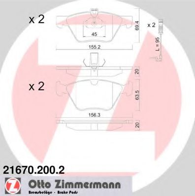 Гальмiвнi колодки дисковi переднi ABE арт. 216702002