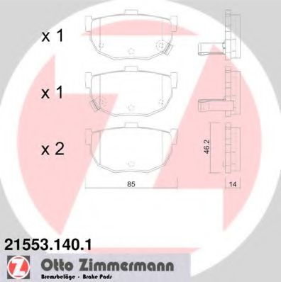 Комплект гальмівних колодок JAPANPARTS арт. 215531401