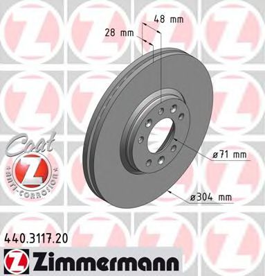 Гальмiвнi диски Coat Z переднi BOSCH арт. 440311720