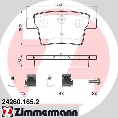 Колодки гальмівні дискові BREMBO арт. 242601652