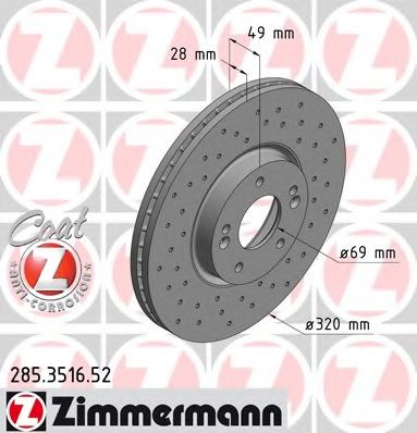 Диск гальмівний BREMBO арт. 285351652