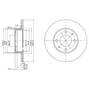 DELPHI FIAT диск гальмівний передн.Fiorino,Uno,Polonez,Seat Ibiza,Terra BREMBO арт. BG2147