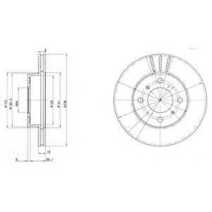 DELPHI MITSUBISHI диск гальмівний передн. Carisma,Lancer V,VI,Colt BLUEPRINT арт. BG2810