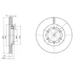 DELPHI OPEL диск гальмівний передній FRONTERA 91- 257 22 20.6 ROADHOUSE арт. BG2524