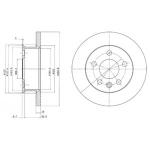 DELPHI VW диск гальмівний передній T4 1,9/2,4D 91- REMSA арт. BG2716