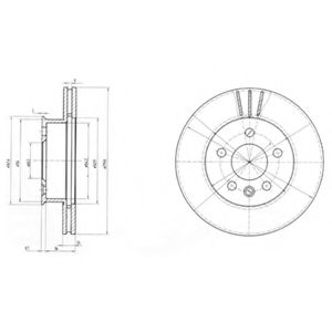 DELPHI VW диск гальмівний перед. (вентил.) VW T4 ABS арт. BG2717