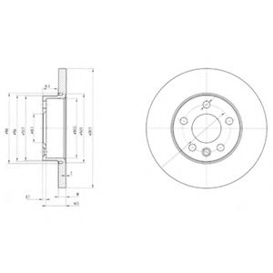 DELPHI VW диск гальмівний передній T4 96- FEBIBILSTEIN арт. BG3415