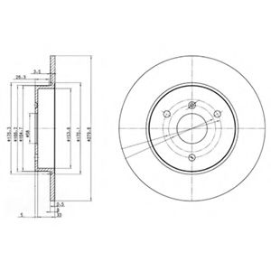 DELPHI DB гальмівний диск передн Smart Fortwo -07,City-Coupe -04,Roadster -05 FEBIBILSTEIN арт. BG3526