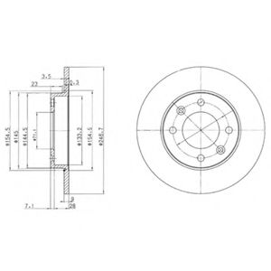 DELPHI CITROEN гальмівний диск задній Berlingo,C2,C3,C4 ABE арт. BG3653