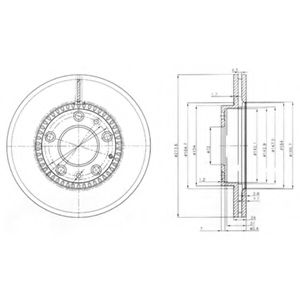 DELPHI MAZDA  диск гальмівний перед. (вентил.) 323, 626, Premacy, 6 ABS арт. BG3724