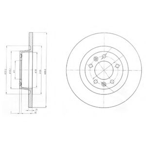 DELPHI CITROEN диск гальмівний задн.Jumpy,Fiat Scudo,Peugeot Expert 07- BREMBO арт. BG4085