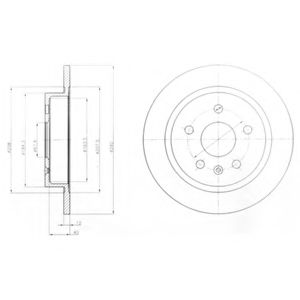 DELPHI OPEL диск гальмівний задн."16" Insignia 08- BREMBO арт. BG4188